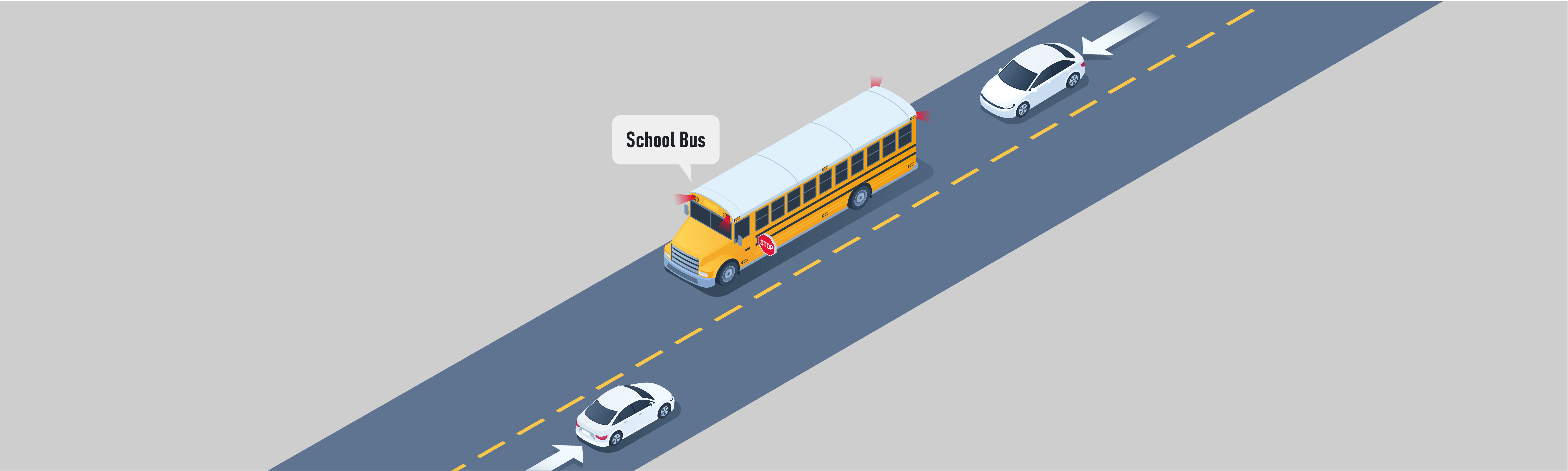 Stopping - What should you do when approaching a stopped school bus with its upper alternating red lights flashing?