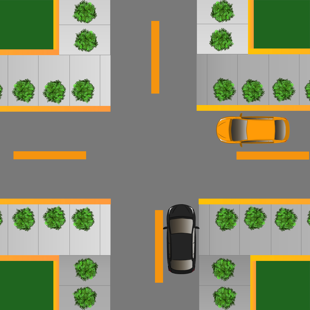 Test 7 - Who gets the right-of-way if you are driving up to an intersection with no signage at the same time as another vehicle?