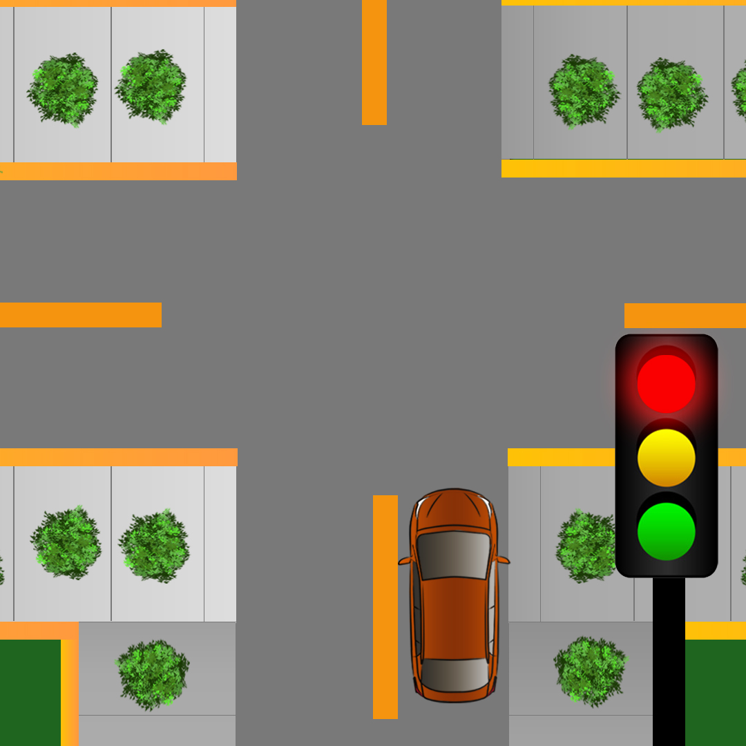 If you're planning on driving straight through an intersection but you are currently at a red light, what do you have to do? - If you're planning on driving straight through an intersection but you are currently at a red light, what do you have to do?