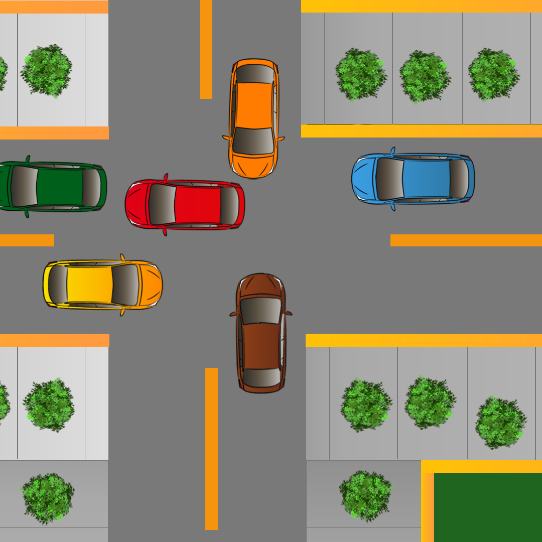 Test 7 - What should you do while driving toward an intersection that is full of traffic?