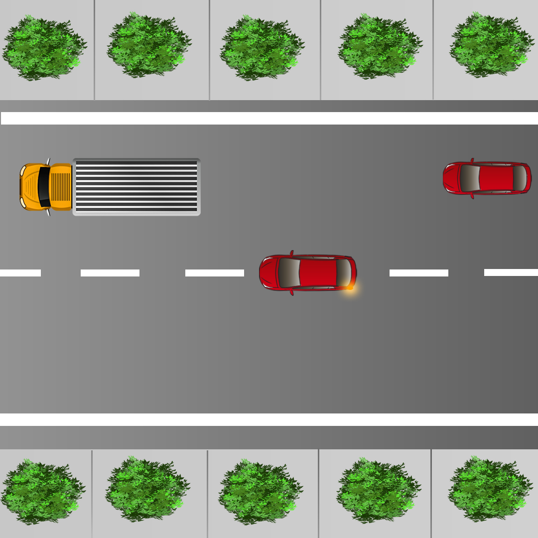 Test 3 - What should you do if the vehicle in front of you starts to pass a truck and you also want to pass?