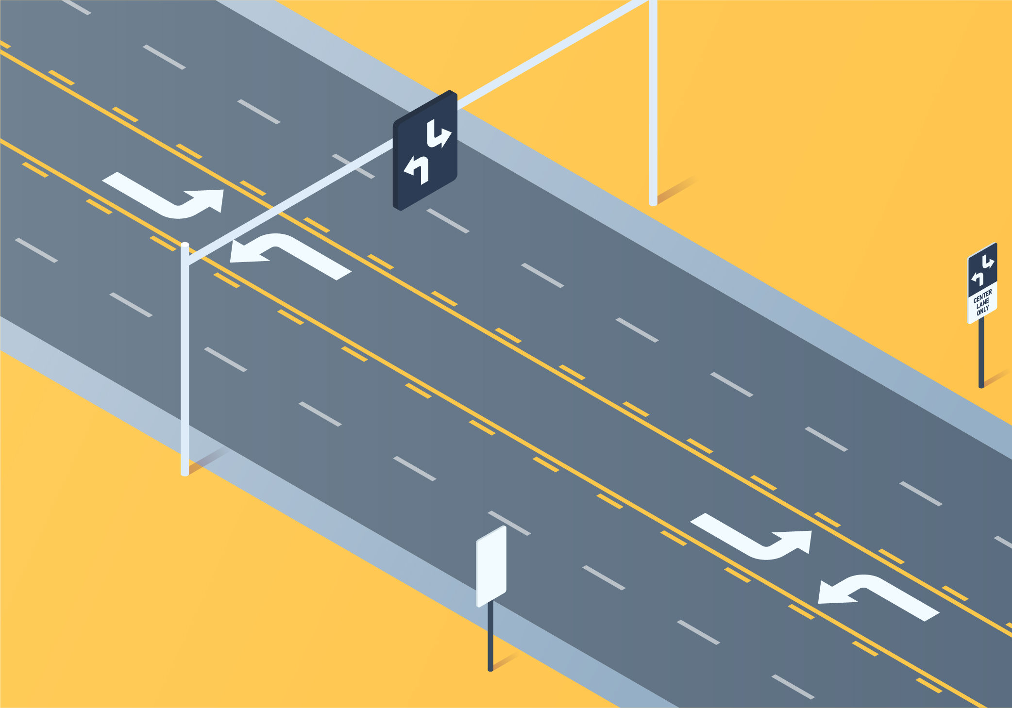 Changing directions - How should you use a two-way left-turn lane?