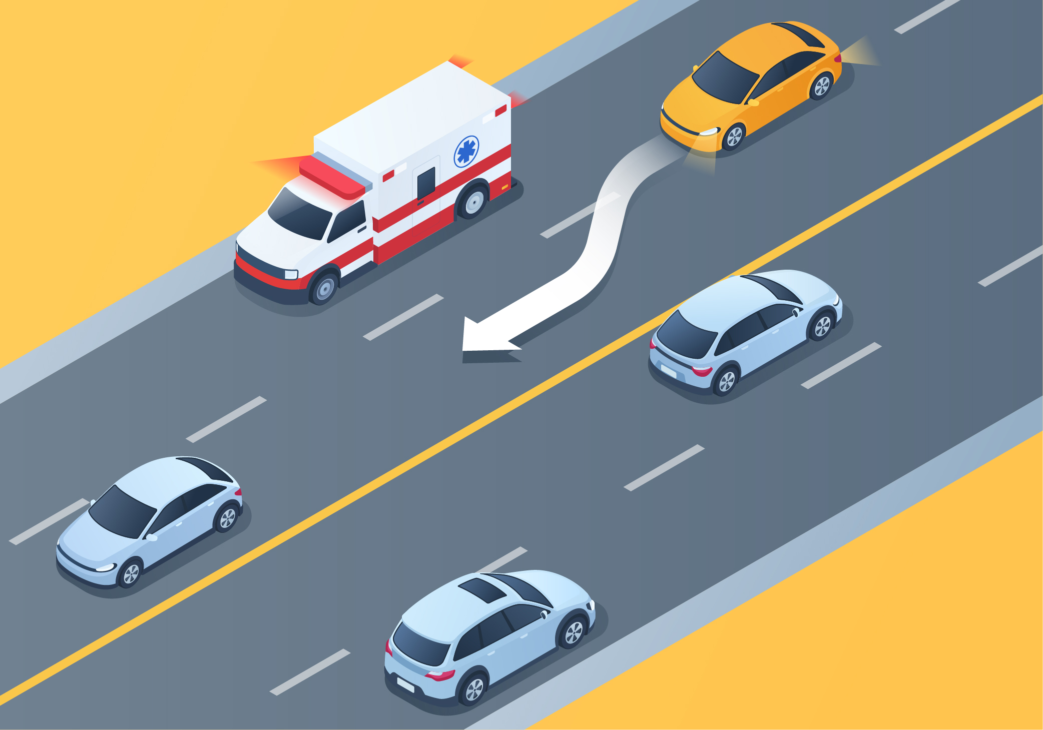 What should you do when approaching an emergency vehicle that is stopped with its red or blue light flashing in the same direction you are travelling? - What should you do when approaching an emergency vehicle that is stopped with its red or blue light flashing in the same direction you are travelling?