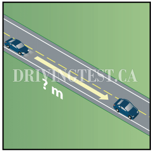 british-columbia car - At what distance do you have to dim your high beams while you are approaching another vehicle?