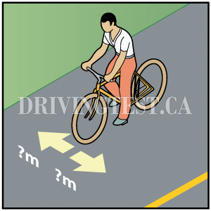 Test 4 - What amount of space is needed to be considered a safety zone for a cyclist?