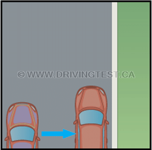 Test 3 - What distance away from a parked vehicle should you be while approaching a parallel parking space?