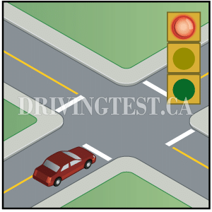 If you're planning on driving straight through an intersection but you are currently at a red light, what do you have to do? - If you're planning on driving straight through an intersection but you are currently at a red light, what do you have to do?