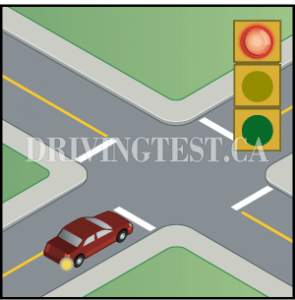 Test 7 - What do you have to do prior to turning right at a red light (where it is legal)?