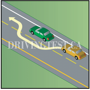 What is indicated by a broken line on the left side of the lane you're driving in? - What is indicated by a broken line on the left side of the lane you're driving in?