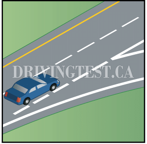 Test 8 - What is indicated by continuity lines on the right side of the lane you're driving in?