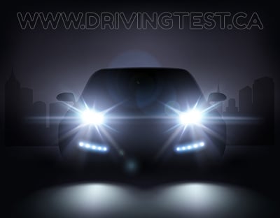 Test 3 - If you are driving at night and an oncoming vehicle has their high beams on, what should you do?