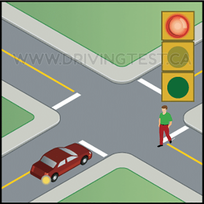 Test 3 - If you are turning right at a red light, who gets the right-of-way over you?