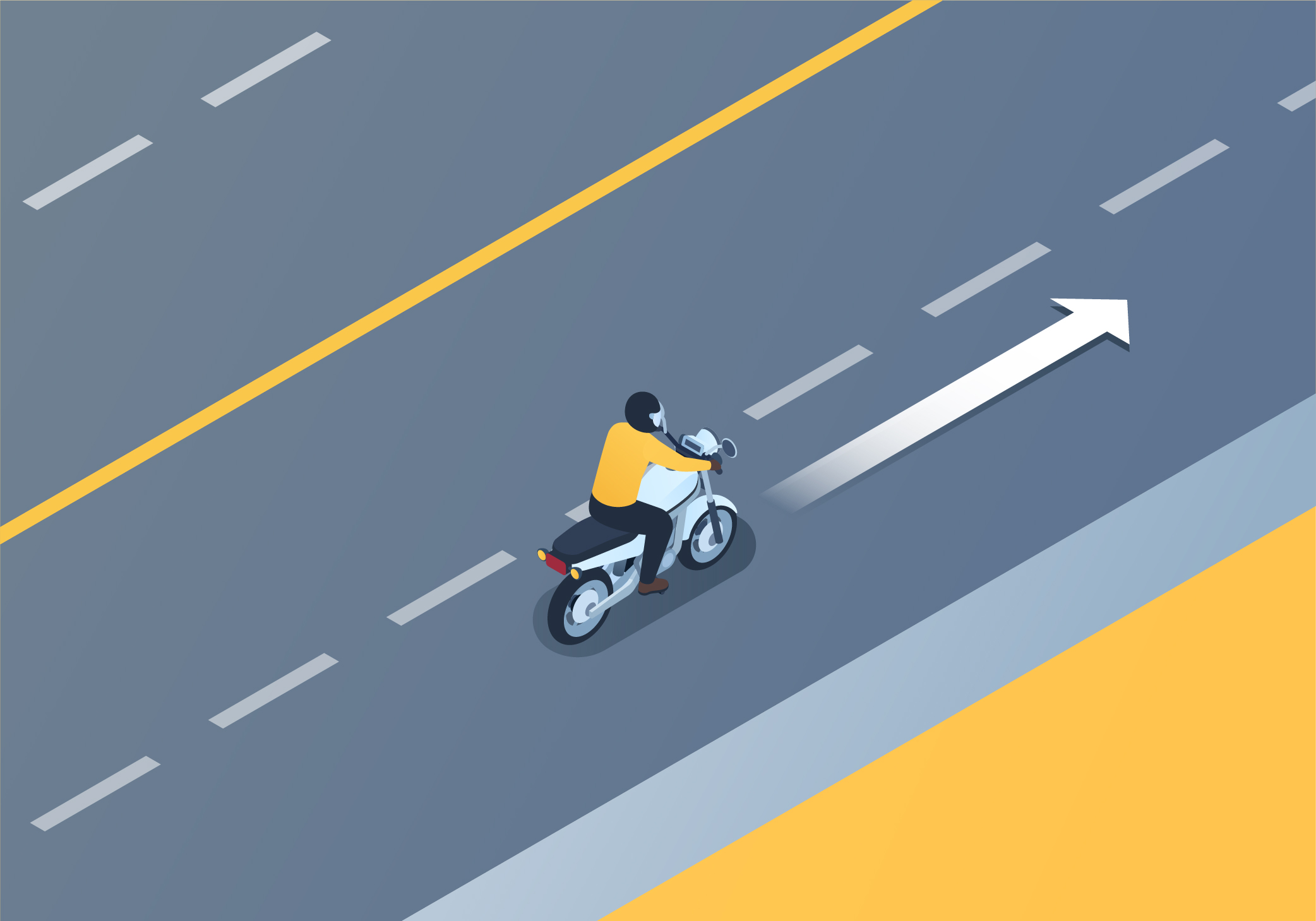 Riding in Traffic - In the right lane of a two-lane road, what should be your position that provides good visibility and blocks other vehicles?